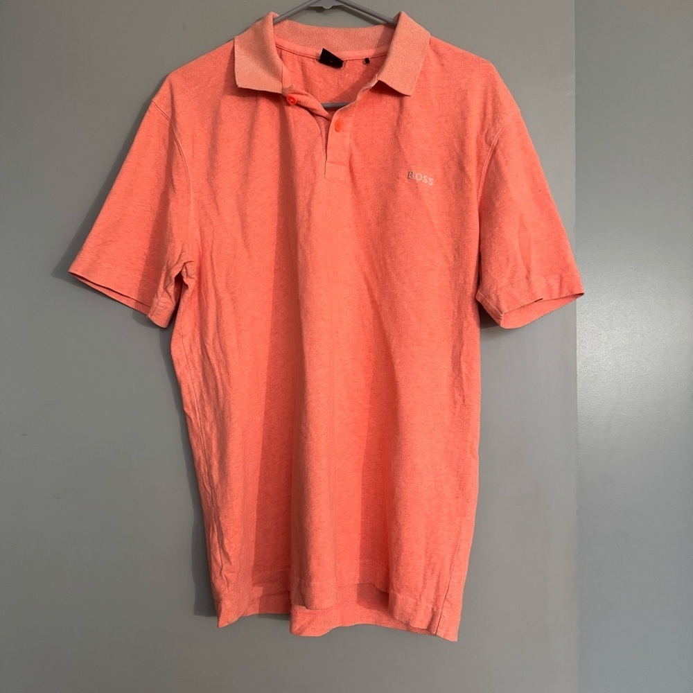 Hugo Boss BOSS Logo Polo Shirt in Tangerine Orange Medium